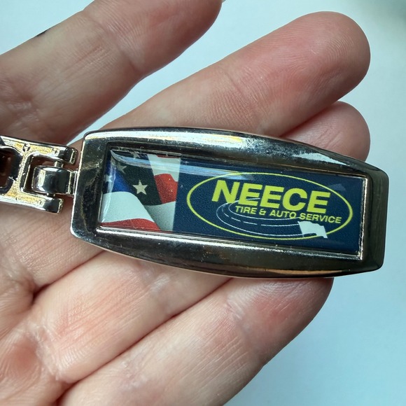 Other - Vintage Neece Tire & Auto Service Advertising Keychain Silver Tone Metal Fob